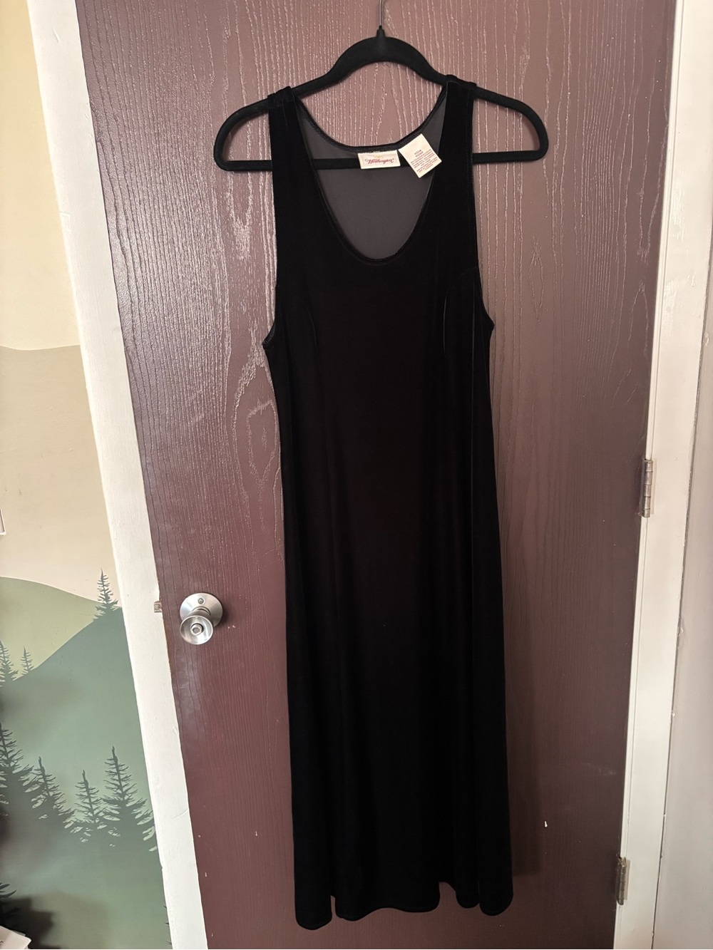 Vintage Worthington Velvet Black Sleeveless Maxi Dress